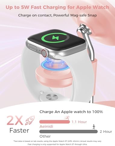 Effortless Power: Premium 3-in-1 Wireless Charging Station for Apple Devices – 15 W Mag Safe Fast Charger Compatible with i Phone 12-16 Pro, Apple Watch Series 2-7, and Air Pods Pro 2-4 – Stylish Black Design for Seamless Integration and Maximum Efficiency