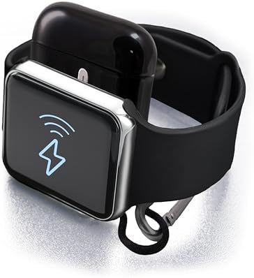 Compact 3-in-1 Magnetic Keychain Charger for Apple Watch – 2580 m Ah Power Bank with Lightning and USB-C Fast Charging for i Phone, Android, and Air Pods – Perfect Travel Companion for Active Lifestyles and On-the-Go Convenience