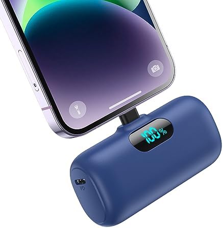 Compact Pink Portable Charger for i Phone – 5000 m Ah PD Fast Charging Power Bank, Lightweight Mini Battery Pack Compatible with i Phone 14/14 Pro Max/13/13 Pro/12 Pro/11/XS/XR/X/8/7/6 – Stylish and Versatile Backup Solution for On-the-Go Power