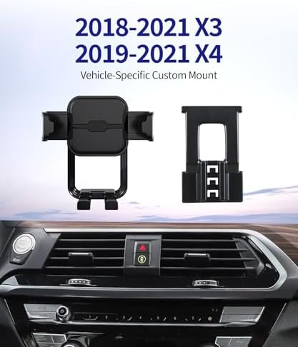 Ultimate 360° Rotating Car Phone Holder for 2022-2024 BMW X3 & 2022-2025 BMW X4 – Premium Mobile Device Mount for Effortless Hands-Free Navigation and Stylish Interior Enhancement, Quick No-Tool Installation, Compatible with All Smartphones