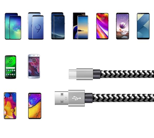 Unifizz 4-Pack USB C Fast Charging Cables for Android | Premium Durable Power Cord Compatible with Samsung Galaxy S22+, S23 Ultra, Note 21/20 Ultra | Enhanced Speed & Versatile Use for Home, Office, Travel | Tangle-Resistant Design for Everyday Reliability