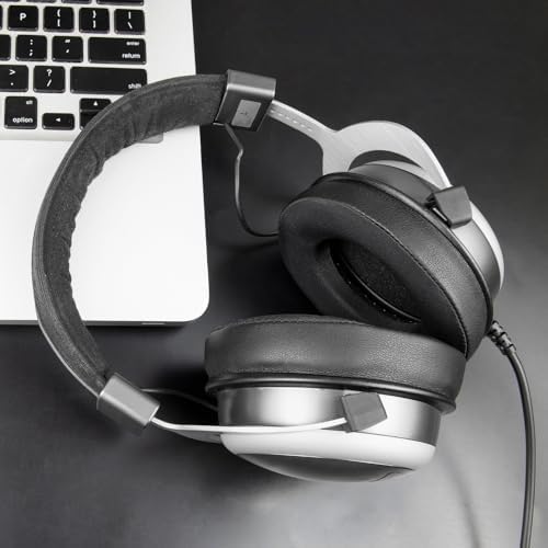 SOULWIT Advanced Cooling Gel Ear Pads for Beyerdynamic Amiron & T-Series Headphones – Luxurious Soft Foam Cushions with Innovative Ice Silk Fabric for Enhanced Comfort and Superior Sound Isolation in Sleek Silver