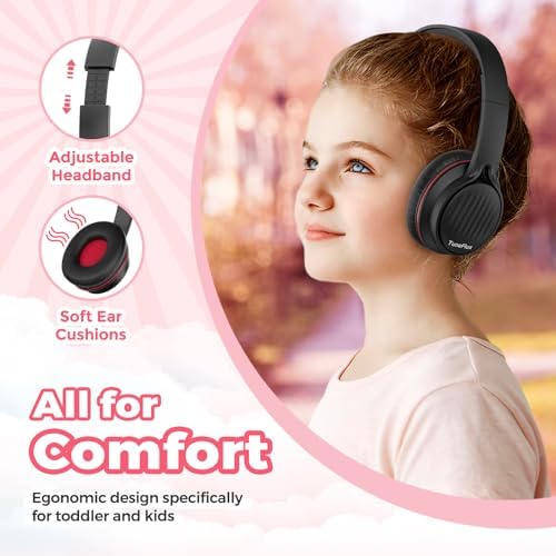 Tune Flux Safe Sound Kids Headphones – Wired Toddler Audio Gear with 85 d B Volume Limiting for Hearing Protection – Comfortable Foldable Design in Purple for School, Travel, and Tablet Use – Premium Stereo Sound for Young Listeners