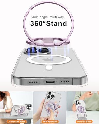 EWA Mag One 3 rd Gen Magnetic Phone Grip Stand – Sleek Black Design for i Phone 16, 15, 14, 13, 12 Series – Enhance Stability with Removable Magnetic Ring Holder and Integrated Finger Strap – Ultimate Hands-Free Kickstand for Streaming and Texting