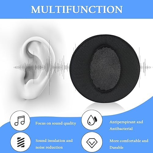 Transform Your Sony Headphones with Premium Sweatproof Earpads – Quick Fit Replacement Cushions Featuring Breathable Mesh & Advanced Isolation Foam for Ultimate Comfort and Sound Quality in Gaming & Music (Stylish Blue)