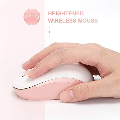 Light Blue Wireless Mouse – Ultra-Quiet 2.4 GHz Noiseless Computer Mouse with USB Receiver for Seamless Windows Experience – Portable, Ergonomic Design for Home, Office, or Travel