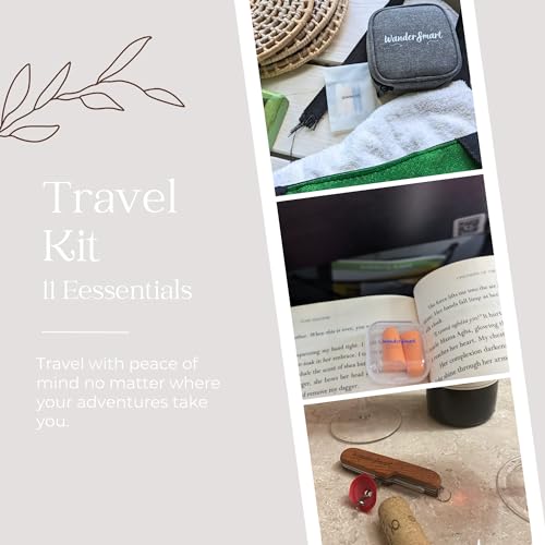 Ultimate Travel Essentials Set – All-in-One International Travel Gear with Universal Adapter, High-Capacity Power Bank, 3-in-1 Charging Cable, Security Lock, Compact Sewing Kit, and Noise-Reducing Ear Plugs (Grey) – Your Key to Stress-Free Adventures Across the Globe