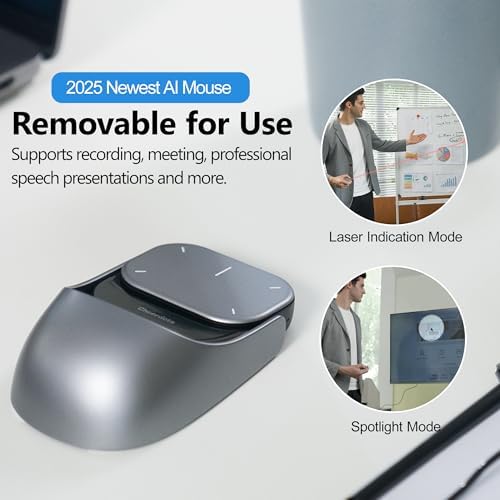 Revolutionize Your Workflow with the 2025 Wireless Mouse: 2-in-1 Detachable Remote Presenter & Ultra-Lightweight Clicker for PC, Mac & Laptop – Perfect for Seamless Presentations and Effortless Navigation – Enhanced Speed & Ergonomic Design for Ultimate Comfort