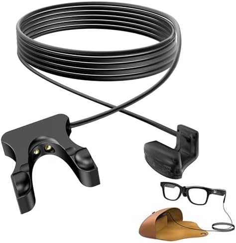 Seamless Charging Cable for Ray-Ban & Oakley Smart Glasses – 1.5 M (4.9 FT) for Effortless Use While Wearing – Compatible with Wayfarer, Skyler, and Headliner Models – Fast Charge Solution with Durable Design and Lightweight Portability for Enhanced Eyewear Experience