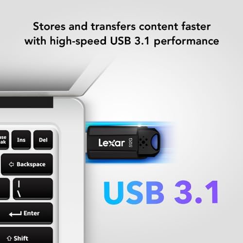 Lexar 512 GB S80 USB 3.2 Gen 1 Flash Drive: High-Speed Data Transfer at 150 MB/s, Compact External Storage Solution for Effortless File Management, Enhanced Compatibility with USB 3.0 & 2.0, Durable Design for On-the-Go Professionals and Creatives