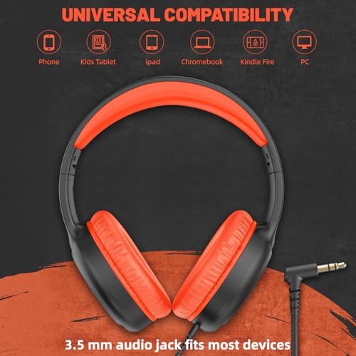 U2 Kids’ Lightweight Wired Headphones in Stylish Pink – Comfortable On-Ear Design Perfect for School, Travel, and Home | Durable, Easy-to-Use Headphones Compatible with i Pads, Tablets, and Laptops | Ideal for Young Girls and Students Seeking Engaging Audio Experience
