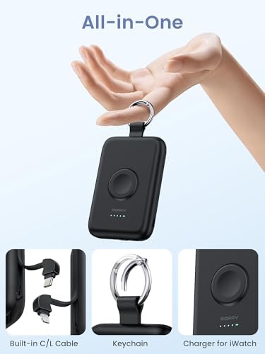 Experience Uninterrupted Power with RORRY 10000 m Ah Portable Charger: PD 20 W Fast Charge Power Bank with Integrated Cables for i Phone 16/15/14/13/12/11 & Apple Watch Ultra/10/9/8/7/6/5/4/3 – Sleek Pink Design for Travelers and Professionals – Hassle-Free Charging on the Go