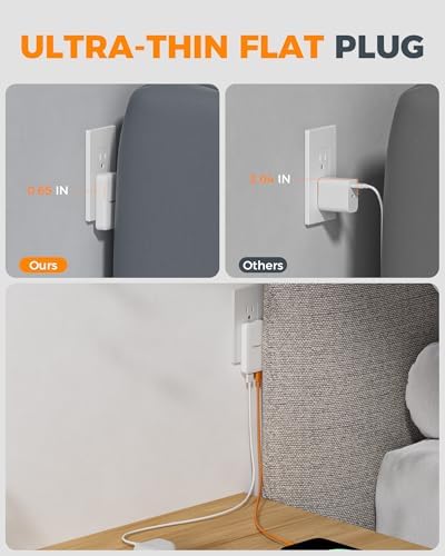 TESSAN USB C Wall Charger Block – Ultra Slim 65 W Fast Charging Multi-Port Adapter for i Phone 16/15/14/13 & Samsung Galaxy – Compact Foldable Design for Travel Convenience and Enhanced Device Compatibility