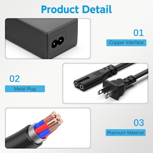 HP 65 W AC Adapter & Monitor Power Cord: Optimal Power Solution for 20″ to 27″ Displays – Enhance Performance with Durable, Lightweight Design for IPS LED Backlit Monitors – Essential Power Supply for Seamless Connectivity and Extended Monitor Lifespan