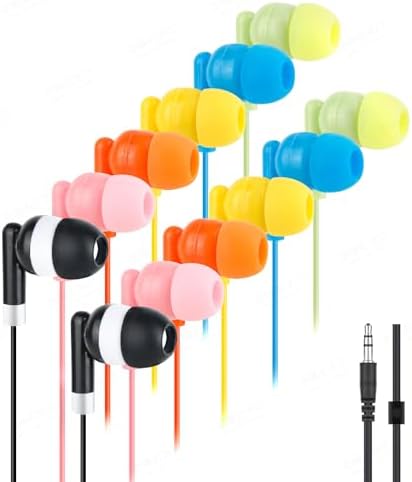 Classroom Audio Excellence: 30-Pack Colorful 3.5 mm Earbuds for Engaging Learning – Durable, Lightweight Headphones Designed for Kids and Adults – Maximize Focus with Superior Sound Clarity and Fun Interaction in Every Lesson