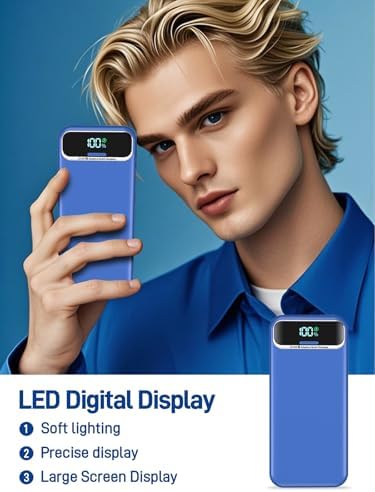 Ultimate 20,000 m Ah Portable Charger with Built-in Cables & AC Plug – Super Fast PD20 W & SCP22.5 W USB-C Power Bank for Quick Device Charging – LED Display & Universal Compatibility for i Phone, Samsung & More – Essential Travel Accessory for On-the-Go Power Solutions