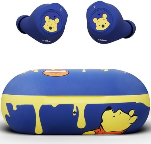 Winnie The Pooh Bluetooth Earbuds – Enchanting Sound Quality with 30-Hour Battery Life – Lightweight Comfort for All-Day Use – Ideal Gift for Disney Aficionados & Pooh Bear Fans – Effortless Wireless Pairing & Broad Device Compatibility – Chic Charging Case for Ultimate Portability