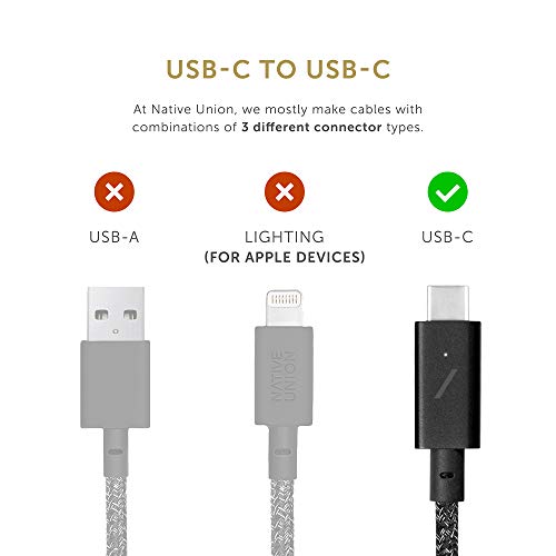Revolutionize Your Charging Routine with the Native Union 8 ft USB-C Desk Cable – Ultra-Durable, Non-Slip Design for i Phone 16/15 & Mac Book Pro 13” M1/M2 – Fast Charging & Enhanced Compatibility for Effortless Power Management – Ideal for Seamless Workspace Organization and Device Flexibility