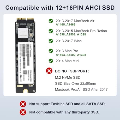 Maximize Your Mac’s Storage: MAIWO 12+16 PIN SSD Enclosure for Mac Flash SSDs – Lightning-Fast USB 3.2 20 Gbps Adapter, Ultimate Compatibility with Mac Book Air/Pro/Retina i Mac – Effortless Upgrade for Enhanced Performance and Speed