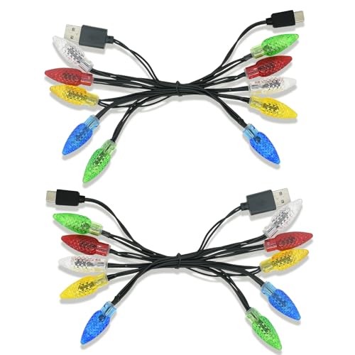 Festive LED Holiday Charging Cables – MACLARONX 2 Pack USB-A to Type-C 55″ Charger with 10 Decorative Bulbs for Fast Charging Compatibility with Samsung and Android Devices – Perfect for Christmas Decor and Efficient Power Solutions