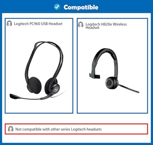 Ultimate Comfort Memory Foam Earpads for Logitech PC960 & H-Series Headphones – High-Performance Replacement Cushions Featuring Breathable Fabric for Long-lasting Durability and Enhanced Audio Clarity