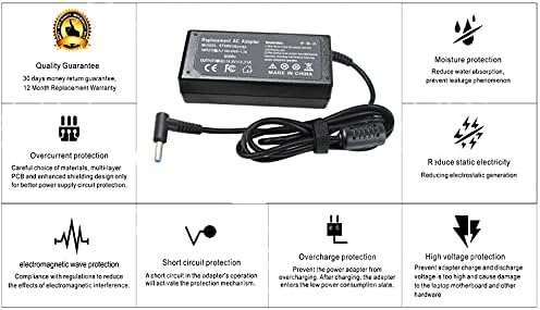 45 W HP Laptop Charger with Blue Tip – Fast Charging Adapter for Pavilion x360, Elite Book, Pro Book & Spectre Models – 100-240 V Input, Overload Protection, Compatible with G3, G4, G5, G6 Series – Reliable Power Supply for Stream & Touch Smart Series – Includes AC Adapter & Power Cord – Enhanced Compatibility for HP Devices – Ideal Replacement for Part Numbers 741727-001, 740015-003, L25296-002 & More – 60-Day Return Policy for Customer Assurance – Perfect for On-the-Go Professionals and Students
