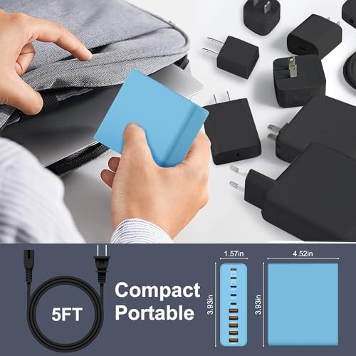 Ultimate 420 W Ga N Multi-Device Charging Hub – 10-Port USB C & A Wall Charger for Mac Book, i Phone, i Pad, Dell XPS, and Samsung Galaxy – Rapid Smart Charging Station with Advanced Safety Features for Efficient Power Management