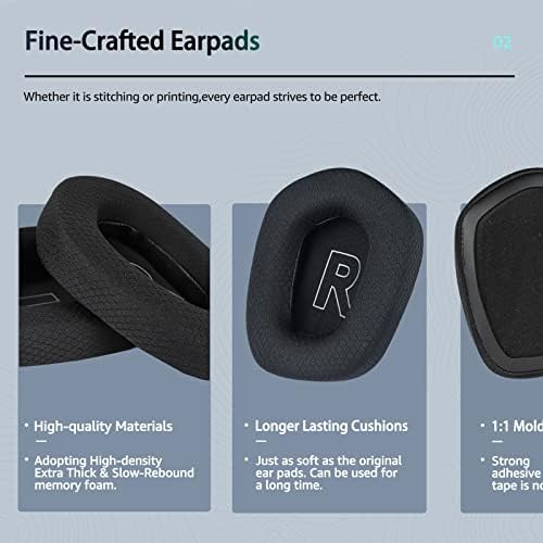 Upgrade Your Gaming with Premium Soft Mesh Ear Pads for Logitech G733 & G335 – Noise-Isolating Foam Enhances Comfort and Sound Quality (Black)