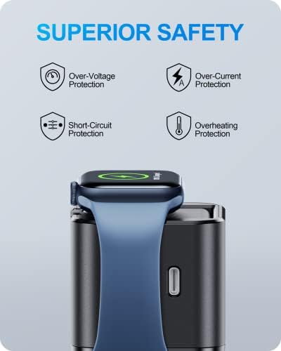 36 W Fast Charging Block for Apple Devices – Dual Port Wall Charger with Built-in Apple Watch Dock, Foldable Design for i Phone & Air Pods – Ultimate Compatibility and Portability for On-the-Go Users