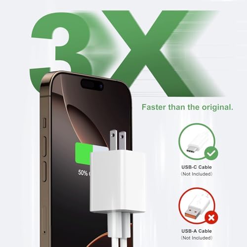 Dual-Port 20 W USB-C Fast Charger 2-Pack – Ultimate Power Delivery Solution for i Phone 11-16 Pro Max, Samsung Galaxy & More – Compact, Durable Wall Charger for i Pad Pro, Air Pods 4 & Apple Watch 10 – Perfect for Home & Travel Use with Universal Compatibility and Rapid Charging Efficiency