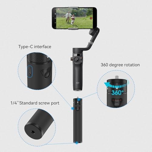 Smatree 5000 m Ah Portable Power Stick for DJI Osmo Mobile 6/7 – Versatile High-Speed Charging & Extension Rod for Extended Filming Sessions and Ultimate Convenience on-the-Go