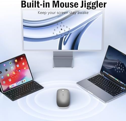 Versatile Wireless Bluetooth Mouse for Mac Book Air, Mac Pro, & i Pad – Sleek Rechargeable Silent Mouse with Dual Connectivity (USB-C & 2.4 G) – Travel-Friendly Jiggler Mice Mover in Stylish Purple – Perfect for Professionals & On-the-Go Users