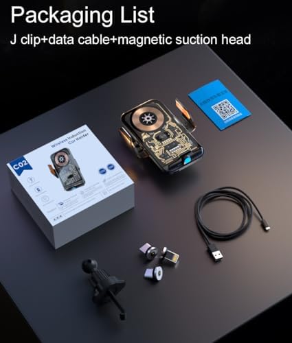 Smart Sensor Wireless Car Charger & Phone Holder – 15 W Fast Charging for i Phone & Samsung – Auto-Clamping Air Vent Mount with Transparent Design – Enhanced Compatibility & Effortless Use