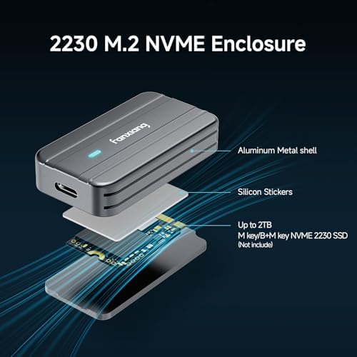 Ultra-Fast USB 3.2 Gen 2 M.2 NVMe SSD Enclosure – Versatile Adapter for 2230 Size Solid State Drives, Supports M & B&M Keys, Portable External Drive Case for Effortless Data Transfer and Storage Expansion, Ideal for Professionals and Tech Enthusiasts, MP83 Model