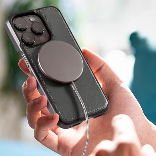 Dreem Empower Magnetic Wireless Charger Pad – High-Speed Mag Safe & Qi-Certified Charging Solution with Premium Vegan Leather Finish in Coffee – Effortless Device Alignment & Enhanced Overheat Protection for a Stylish, Tangle-Free Experience