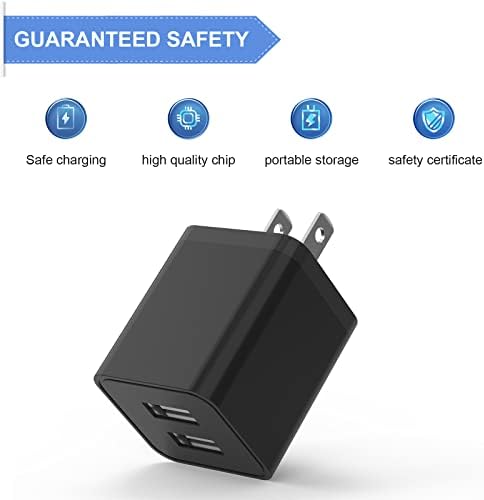 6 Pack Colorful Dual USB Wall Charger by i GENJUN – Fast Charging Cube Power Plug Adapter for i Phone, Samsung Galaxy, Google Pixel & Android Devices – Compact, Multi-Device Charging Solution with Built-In Safety Features – Enhance Your Charging Experience