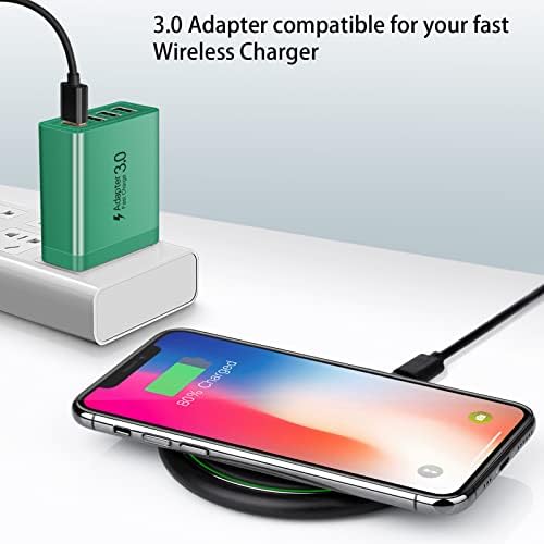 Ultra-Fast 4-Port USB Wall Charger – Multi-Device Power Adapter with Quick Charge 3.0 Technology for i Phone 16 Series, Samsung Galaxy S25/S24, Google Pixel 7 – Compact, Efficient & Safe Charging Solution for Home and Travel