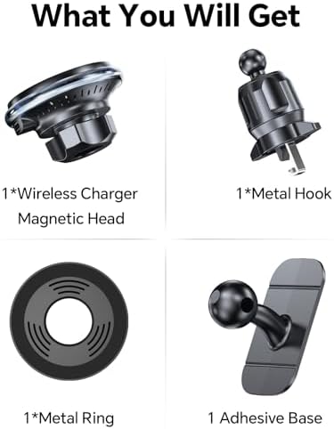 Revolutionize Your Drive with the Magnetic Mag Safe Car Charger – Effortless Wireless Charging for i Phone 16 Pro Max, 15, 14, 13, 12 & Mag Safe Cases | Versatile Vent & Dashboard Mount for Ultimate Accessibility | Secure Magnetic Hold for Safety and Convenience | Sleek Design Perfect for Any Automobile Interior | Stay Powered and Focused on the Road with Fast Charging Technology