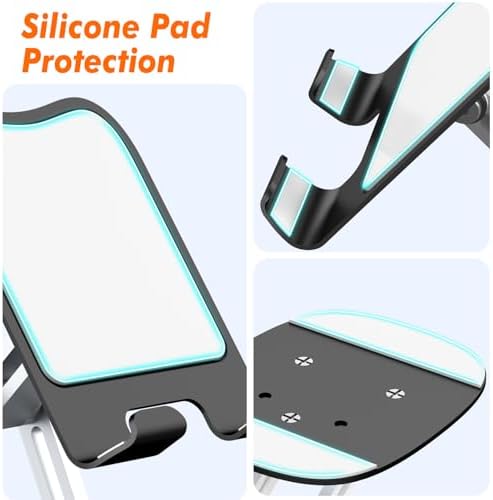 Cell Phone Stand, Fully Adjustable Foldable Desktop Phone Holder, 360 Degree Rotating Desktop Phone Stand for Recording Compatible with iPhone 16 15 14 13 12 Pro Xs Max Xr All Phones, Blue – Enhanced Compatibility and Speed