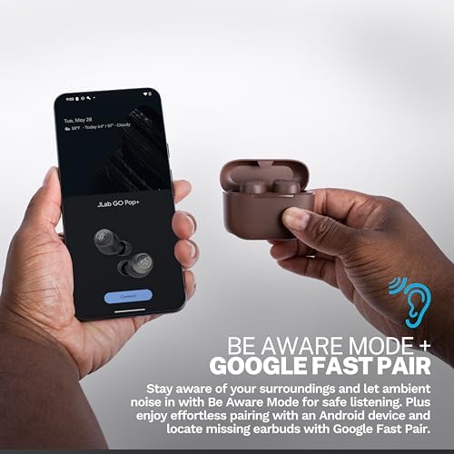 JLab Go Air Tones+ True Wireless Earbuds – Ultimate Bluetooth Audio Experience with 32+ Hours Playtime, Effortless Auto Pairing, Customizable EQ3 Sound Profiles, and Touch Control Functionality in Chic Earthtone Design – Ideal for Active Lifestyles and All-Day Wear Comfort