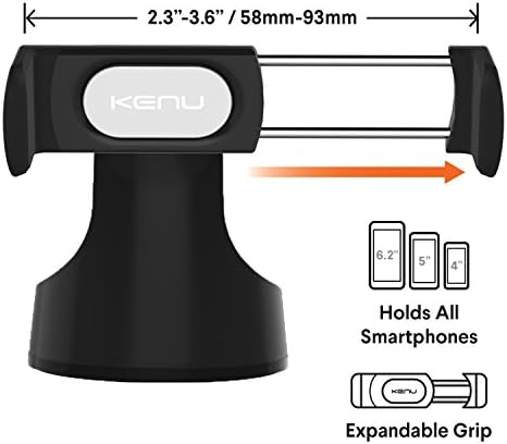 Kenu Airbase 360-Degree Magnetic Car Phone Holder – Versatile Dashboard & Windshield Mount for i Phone, Samsung, and Android Devices – Strong Suction Cup for Stability and Safety on the Road – Effortless One-Handed Operation for Ultimate Convenience