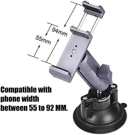 Universal Smartphone Suction Cup Mount for Car Windshield – SUNWAYFOTO SPH-01 Bracket for Seamless Hands-Free Navigation, Enhanced Stability, and Optimal Viewing Angles