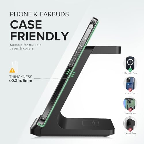 3-in-1 Fast Wireless Charging Station: Ultimate Charger for i Phone 16-11, Apple Watch Ultra Series 10-2, and Air Pods Pro – Sleek, Efficient Power Hub with Non-Slip Design and LED Indicator for Seamless Device Charging