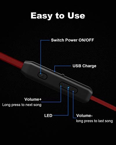 NANAMI Bluetooth Sports Earbuds – Premium Wireless Neckband Headphones with Hi-Fi Deep Bass, IPX7 Waterproof Protection, and 24-Hour Playtime for Gym and Running – Advanced Bluetooth 5.3 Connectivity with Built-in Mic for Seamless Calls and Voice Control