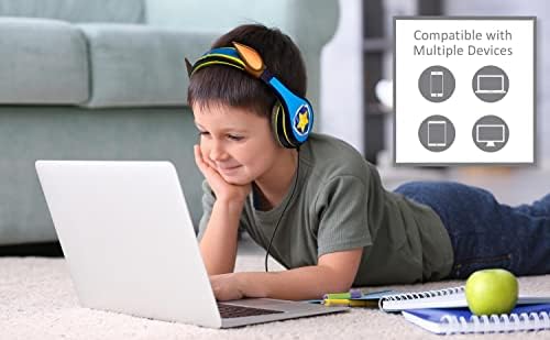 Paw Patrol Marshall Kids Wired Headphones – Safe Volume Limiting Earphones for Young Listeners, Perfect for School, Home, and Travel – Comfort-Driven Design with Adjustable Headband and Plush Ear Cushions for Extended Use