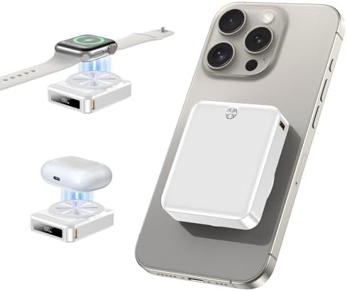 Revolutionary 3-in-1 Magnetic Power Bank – 10,000 m Ah Portable Charger with 22.5 W Fast Charging for i Phone 16/15/14/13/12, Apple Watch, and Air Pods – Ultimate Compatibility and On-the-Go Convenience for All Qi Devices