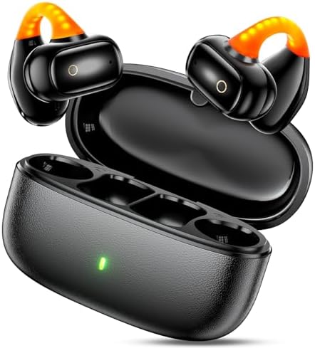Revolutionary Clip-On Bone Conduction Wireless Earbuds for i Phone & Samsung – Bluetooth 5.3 Sports Headset with Open-Ear Design for Enhanced Situational Awareness, Integrated Microphone for Seamless Hands-Free Calls, Ultra-Lightweight Comfort for Active Lifestyles – Elevate Your Audio Experience with Safety and Clarity