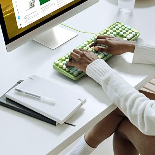 Illuminate Your Workspace with the Large Print Backlit Keyboard – Ergonomic USB Wired Multimedia Keyboard with Rainbow LED Lighting for Enhanced Comfort and Visibility on Windows PCs & Laptops