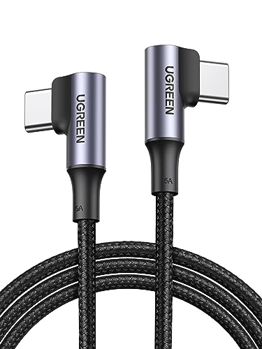 UGREEN 100 W USB C to USB C Cable – 90-Degree Design for Fast Charging & Data Transfer – 6.6 FT Versatile Compatibility with i Phone 16, Mac Book Pro 2022, Samsung Galaxy S24, Google Pixel & More – Durable, Tangle-Free Connectivity for Gaming & Work