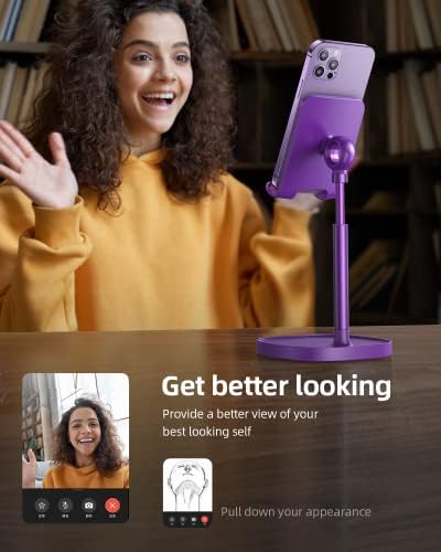 LISEN Cell Phone Stand Adjustable Phone Holer for Desk, Computer Office Desk Accessories for iPhone 16 Holder Women Kitchen Essentials Fits All Mobile Phones Switch Kindle iPads Tablet 4-10in Black – Enhanced Compatibility and Speed